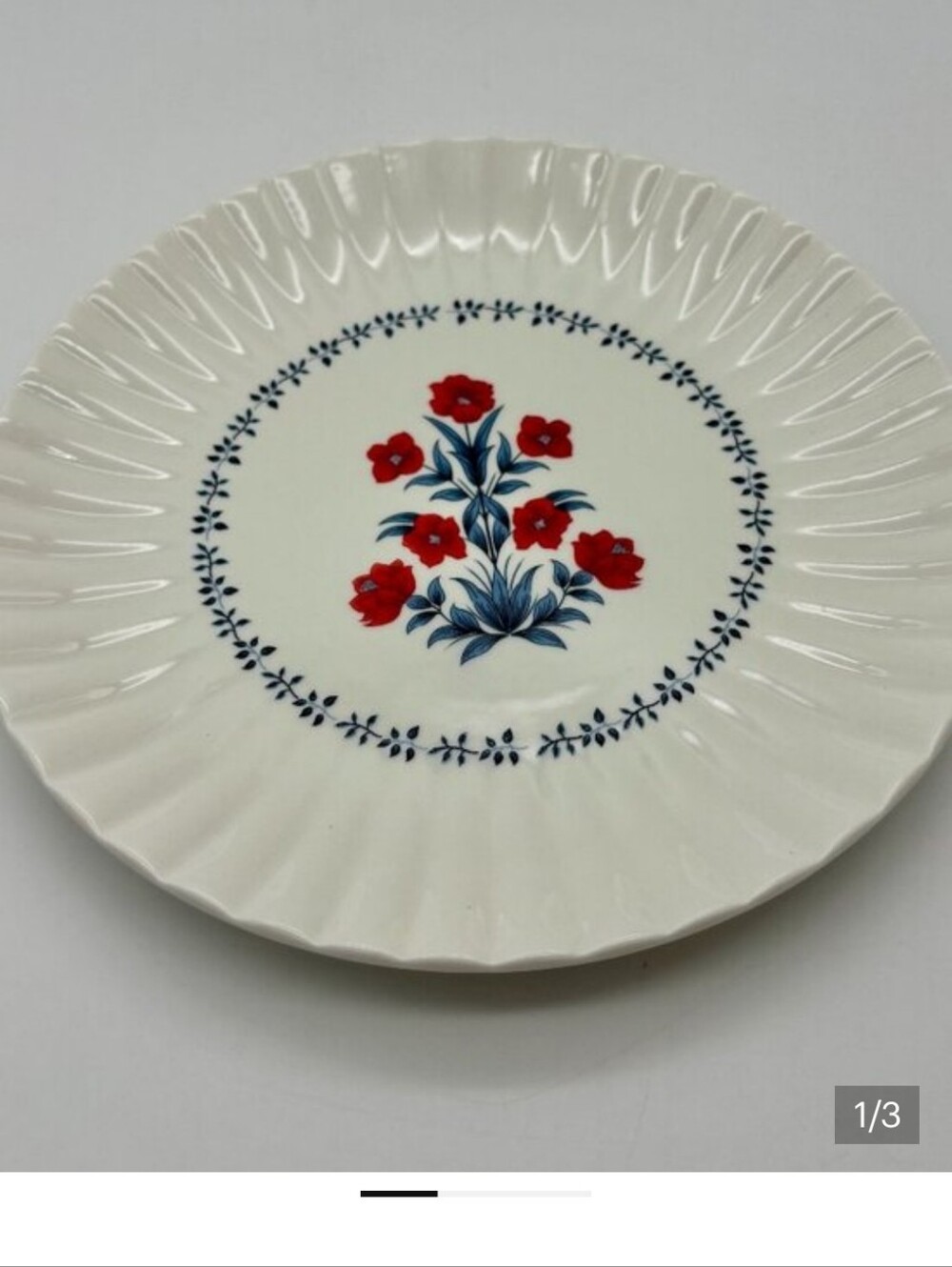 My Texas House Red White Blue 8" Floral Ceramic Plate, Set Of 4